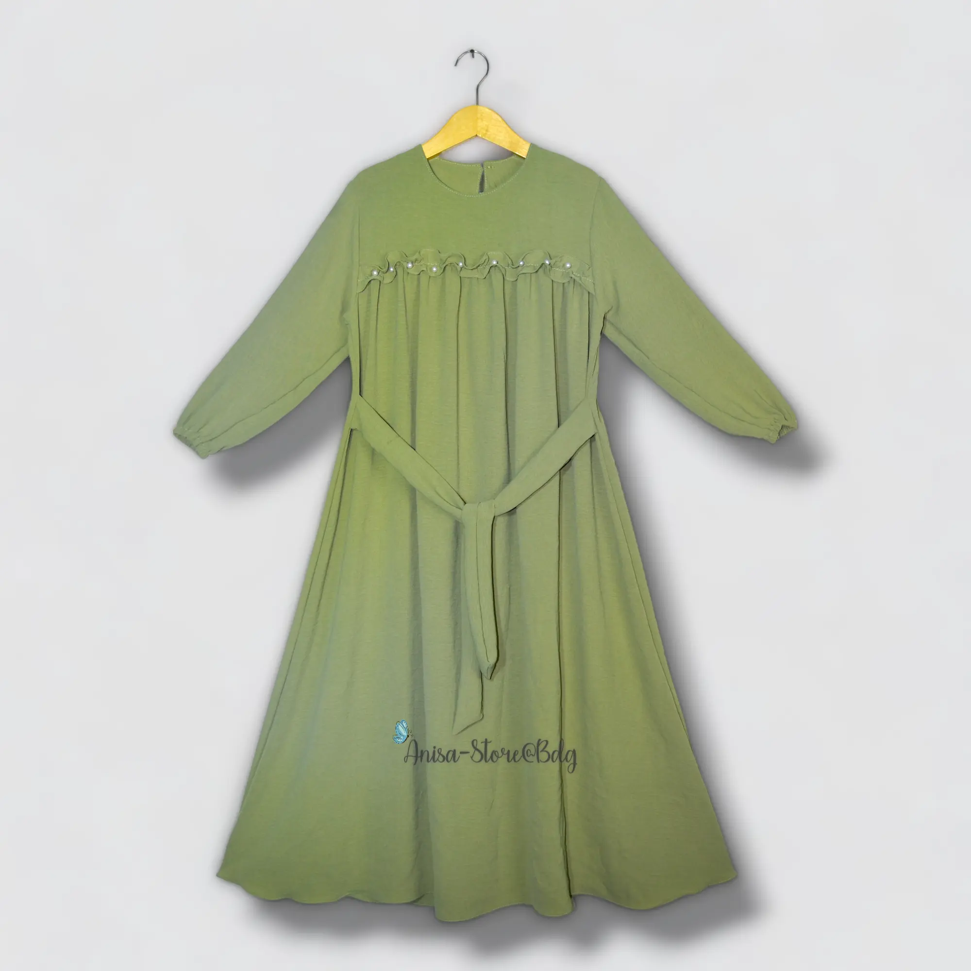 Mayazakids Dress muslim polos anak perempuan bahan cringcle airflow usia 3-12 thn