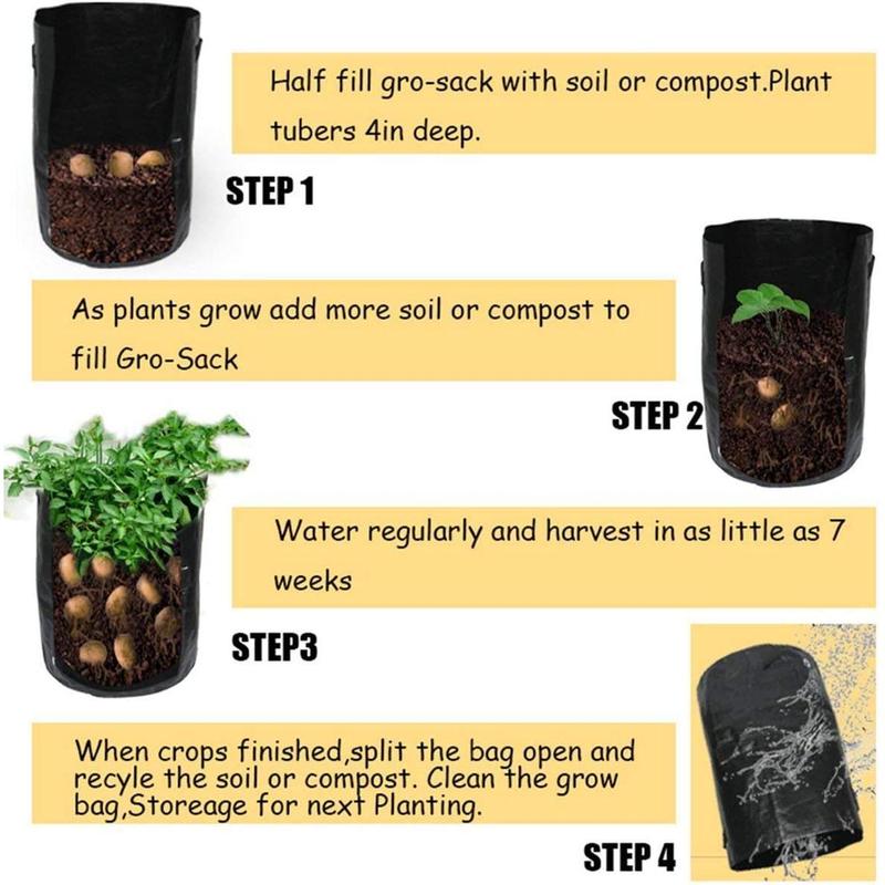 Potato Planting Bag, 2pcs/set Multifunctional Planting Bag with Handle, Planting Pot for Onion, Fruit, Tomato, Carrot 4