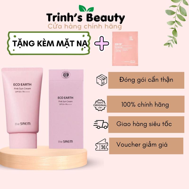  Kem Chống Nắng The Saem Eco Earth Pink Sun Cream EX SPF50+ PA+++Kem Chống Nắng The Saem Eco Earth Pink Sun Cream EX SPF50+ PA+++ Dưỡng Da Body Dưỡng Body Nữ Date 06 2025 