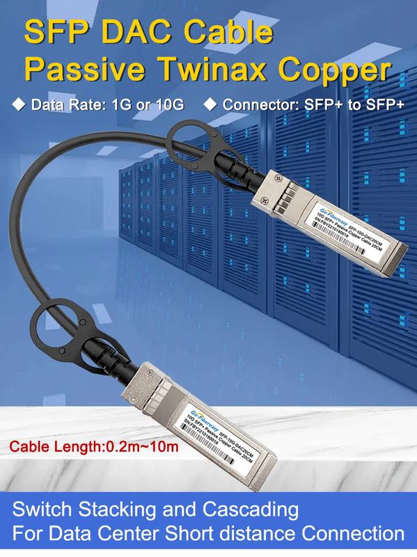 Product Introduction of 10G/1G SFP DAC Cable 20cm/1/2/3/5/7/10m Passive Direct Attach Copper Twinax SFP SFP DAC Cables For MikroTik TP-Link Netgear Switch 11