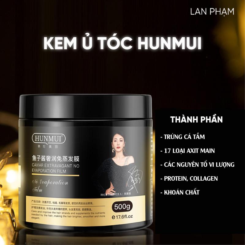 Ủ Tóc HUNMUI Dưỡng Và Cải Thiện Tóc Hư Tổn Khô Xơ Gãy Rụng, Giúp Mềm Mượt Tóc ( 500g) Dưỡng Tóc