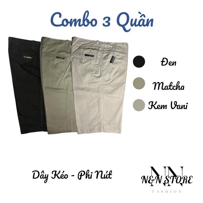 [COMBO 3] - [006] - Quần Short Kaki Nam DÂY KÉO CAO CẤP N&N Store I Form Rộng Quần Lửng 4