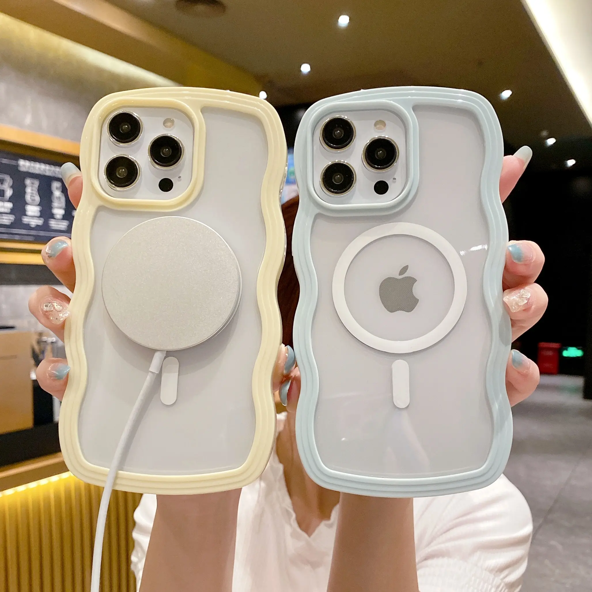 FOR Wavy magnetic case works with the new iphone 15 Pro Max 11 12 13 14 Plus Pro Max magnetic phone case