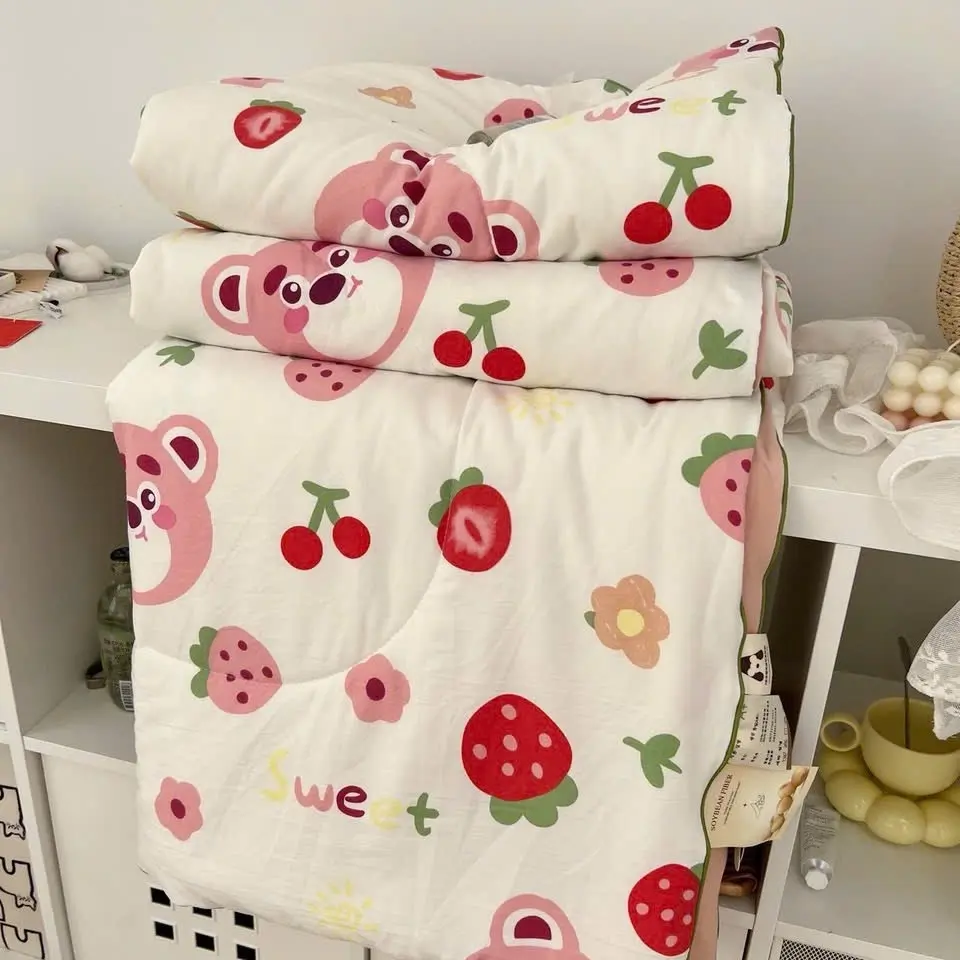 ￼Chăn Đũi hàn quốc nhập khẩu, chăn cotton 2m x 2m2 - Chăn đũi xơ đậu nành mềm mịn, thoáng mát, chăn mùa hè