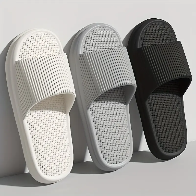 Plus Size 48-49 Men Slippers Summer Solid Color Flat Sole Home Slippers For Women Man Coupple Bath Beach Slides Shoes Footwear Flipflop