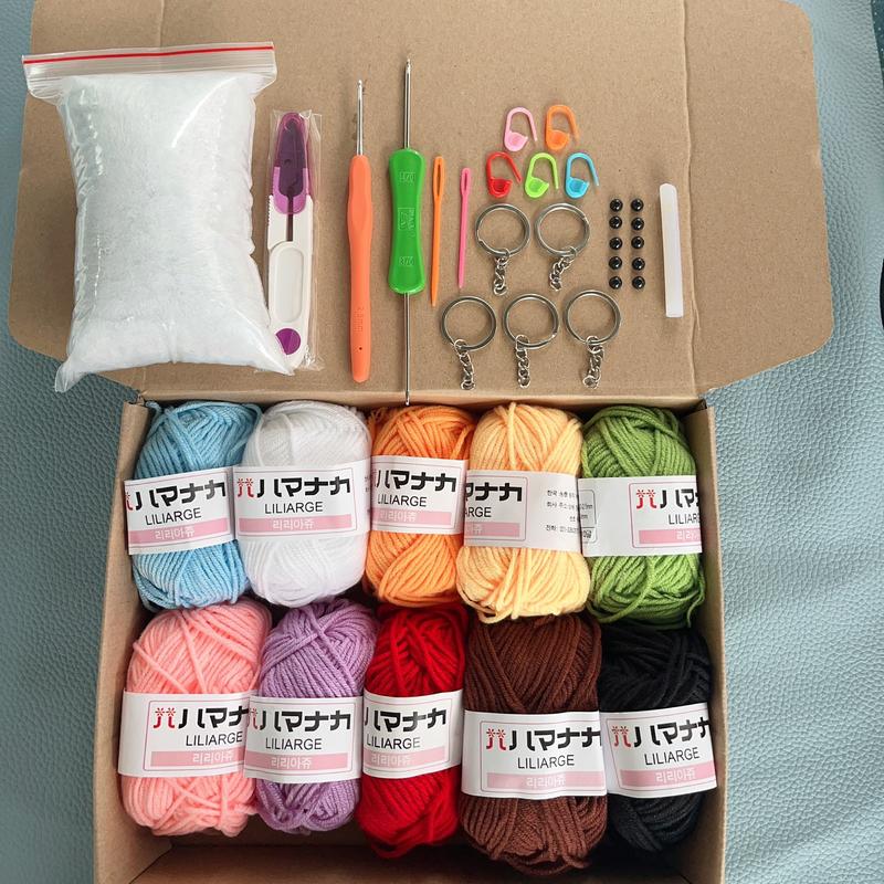  COMBO 10 CUỘN LEN ,GÓI NGUYÊN LIỆU TẬP MÓC LEN CƠ BẢN 