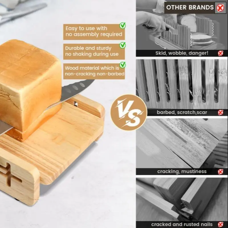 Wooden Bread Rack, Adjustable Bread Slicer, Multipurpose Bread Storage Rack, Kitchen Utensils & Gadgets, Kitchen Accessories 5