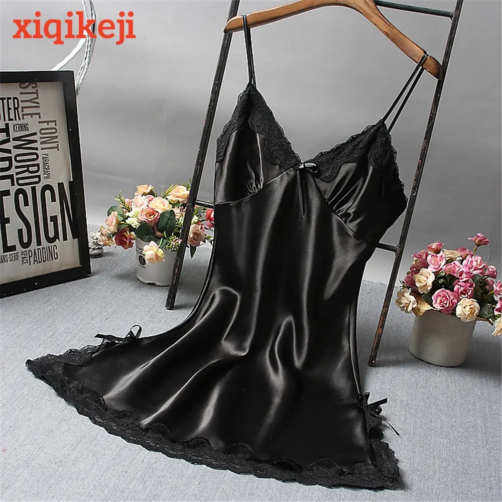 Váy Ngủ Có Dây Đeo, Cỡ Lớn Gợi Cảm, Làm Bằng Lụa Mịn, Nhẹ Và Thoáng Khí, Vải Thoải Mái Và Không Có Mùi, Thích Hợp Cho Đồng Tính Nữ, Đồ Ngủ Cám Dỗ Đầy Màu Sắc, 7 Màu, Quần Áo Hàng Ngày Của Phụ Nữ