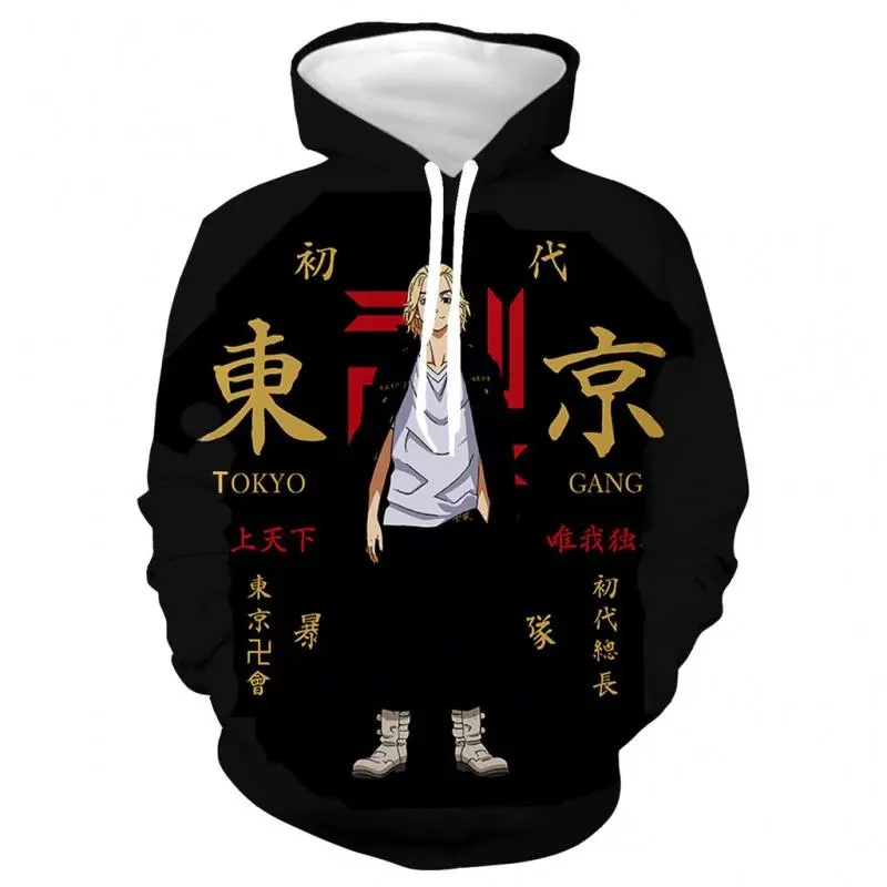 Anime Tokyo Revenger Mikey Draken shirt hoodie men casual streetwear sweatshirt baggy
