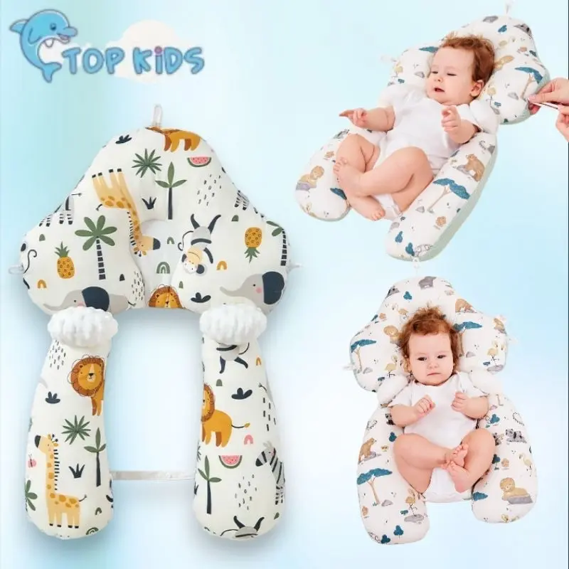 GỐI SIÊU VIP Gối Chữ U Chống Bẹp Đầu Cho Bé Sơ Sinh Chống Giật Mình Có Dây Rút Điều Chỉnh 0