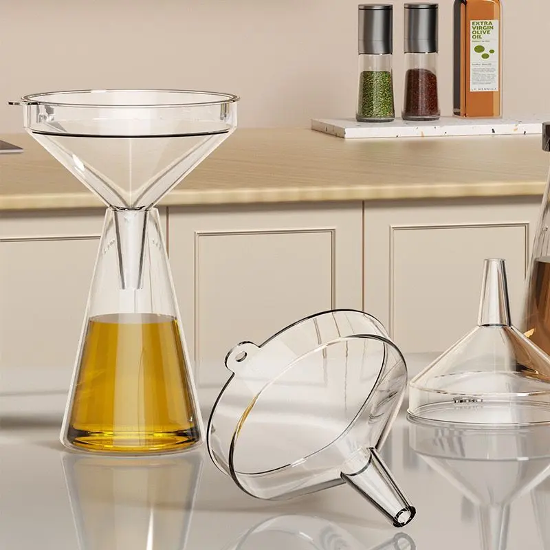 Plastic funnel, large size, wide mouth tool, kitchen, large diameter, transparent, thick packaging, wine leakage, liquid, conical bucket, universal
