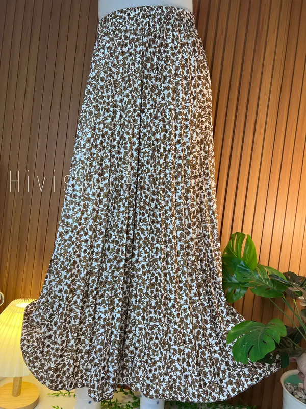 ROK PLISKET MOTIF BUNGA - ROK WANITA PREMIUM - KOREAN LOOK SKIRT - MOTIF Karet Bawahan 5