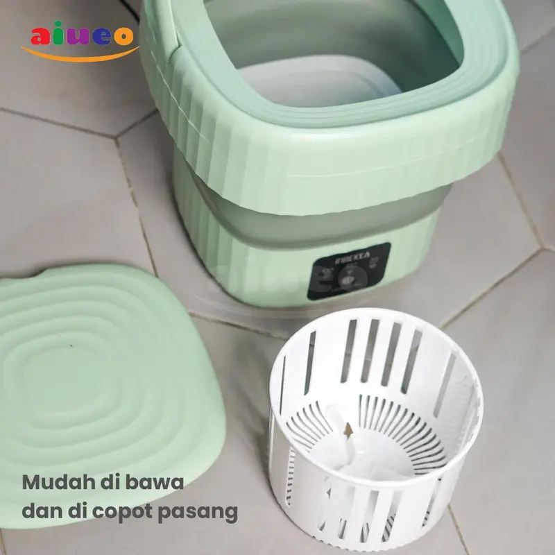 AIUEO Folding Mesin Cuci Portable Mesin Cuci Lipat Mini Folding Washing Machine Kapasitas 6 L 2