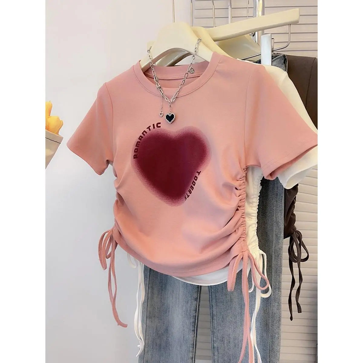 Áo Thun ngắn Áo thun nữ, Áo ôm body Cổ Tròn, Dáng Ngắn, Trang Web Chính Thức, Giá Thật Nữ Top Women áo cute