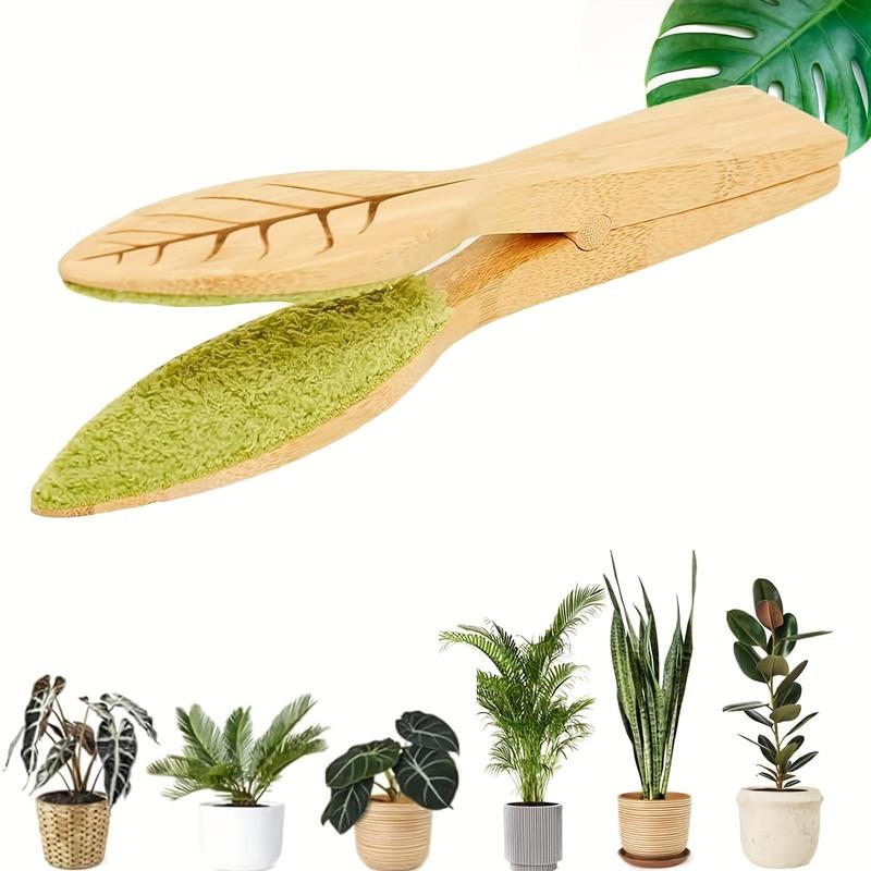 Product Introduction of Wooden Handle Leaf Cleaning Tongs, Effortless Double-sided Plant Leaf Cleaning Tool, Dust Removal Tool for Indoor Outdoor House Plants 9