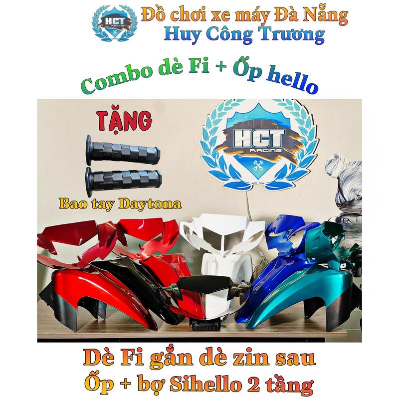 Combo dè sirius Fi gắn nhựa nhám sau zin + ốp đầu sihelo ( tặng bao tay daytona) gắn cho SIRIUS Phụ Tùng !!! Phụ Kiện dè  fi