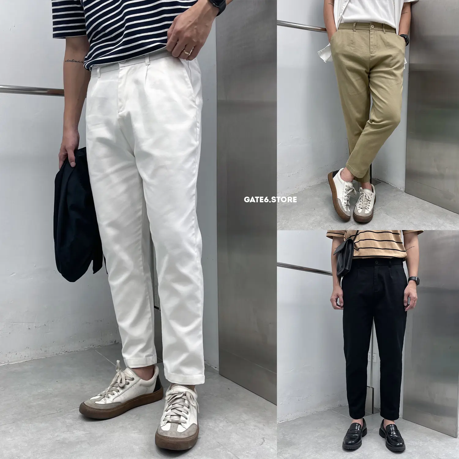 Quần kaki Nam GATE6, quần âu co giãn kiểu công sở Hàn Quốc form kết hợp baggy / slimfit - Carrot fit II - #G0002