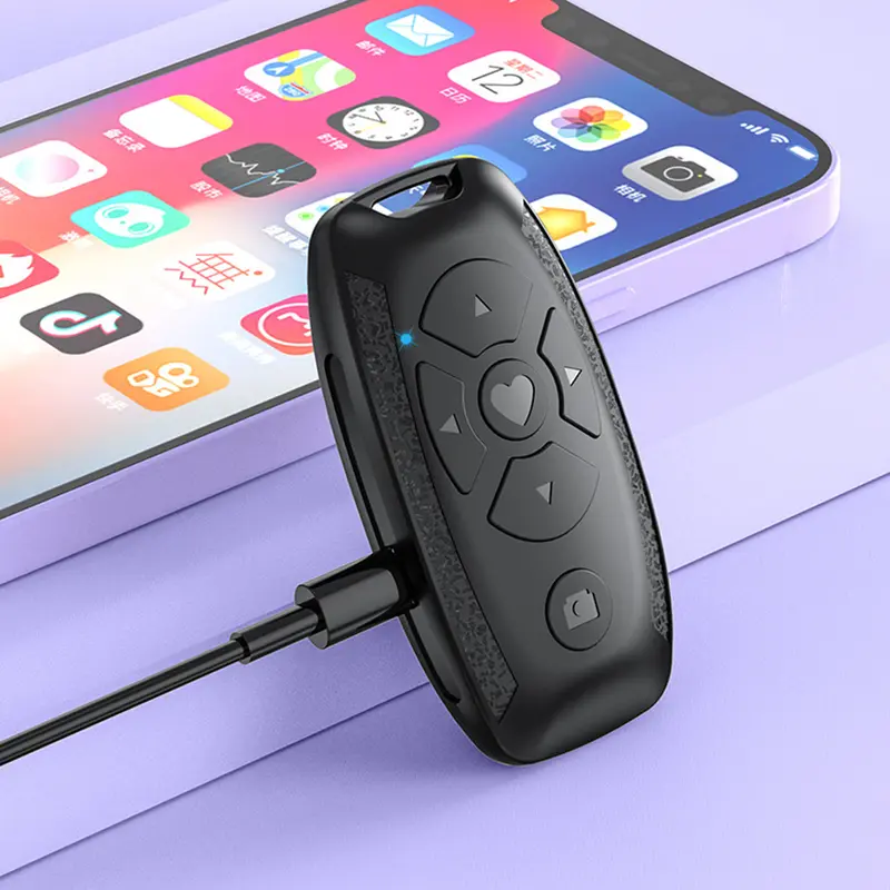 Điều khiển từ xa có thể sạc lại cho điện thoại di động, Bluetooth-compatible 4.2, bộ điều khiển lật trang cho iPhone Xiaomi Samsung Huawei 0