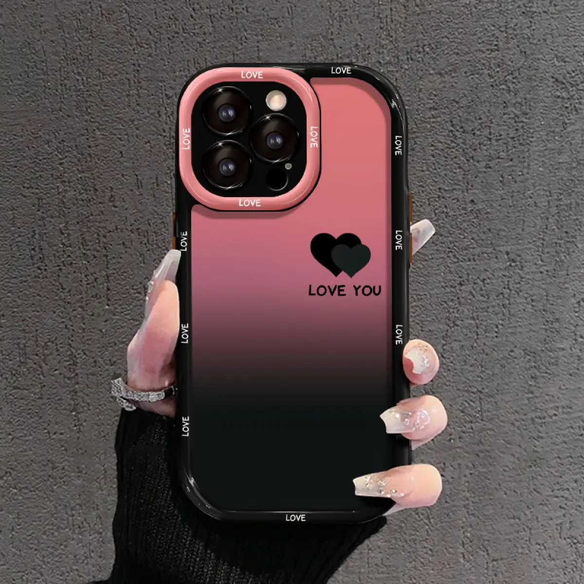 Ốp Điện Thoại Mềm TPU, Thích Hợp Cho iPhone 11 12 13 14 15 16PROMAX 7 8SE PLUS X XR XSMAX, Chống Sốc Và Hấp Thụ Sốc, Thiết Kế Tình Yêu Gradient Sáng Tạo