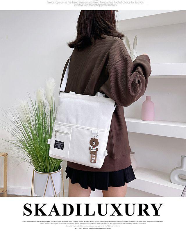 Product Introduction of [In Stock] Shoulder Bag, Handbag, Crossbody, Canvas Material, Fashion, Cute, Campus, Large Capacity 23