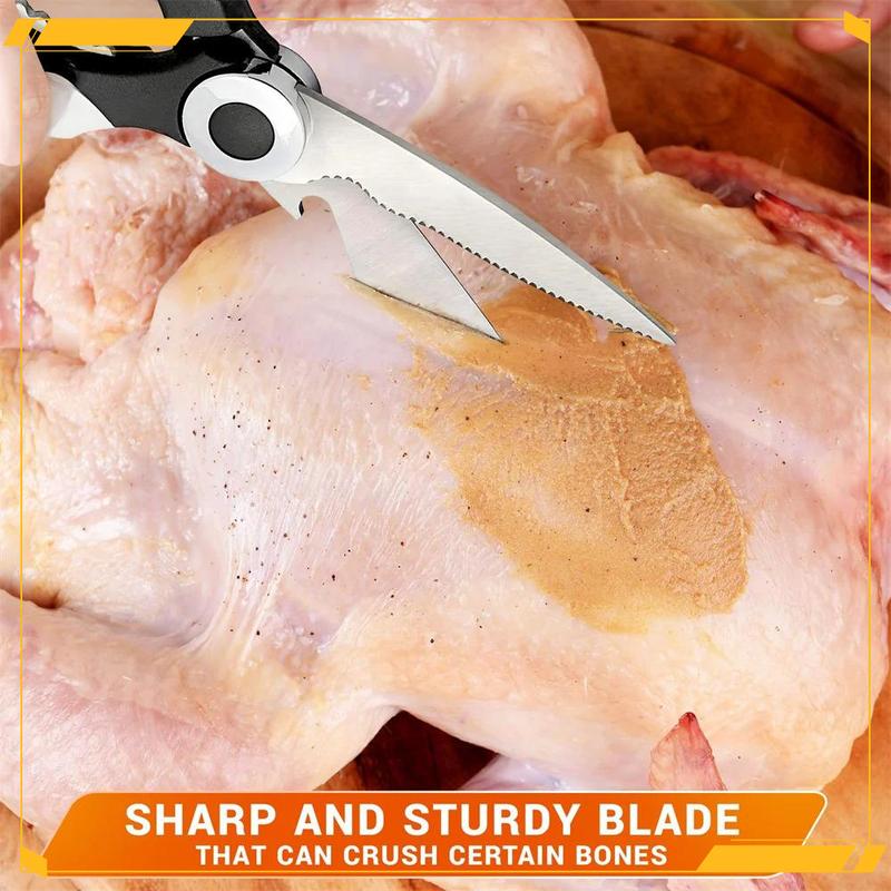Product Introduction of Heavy Duty Kitchen Scissors Multifunctional Dishwasher Safe Meat Poultry And General Purpose Scissors Stainless Steel Utility 14