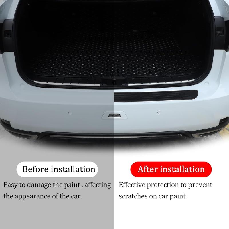 SINGARO Car Rear Bumper Protector, 41inch x3.5inch Car/SUV Universal Rubber Anti-Scratch Trunk Exterior Accessories（Black） 4