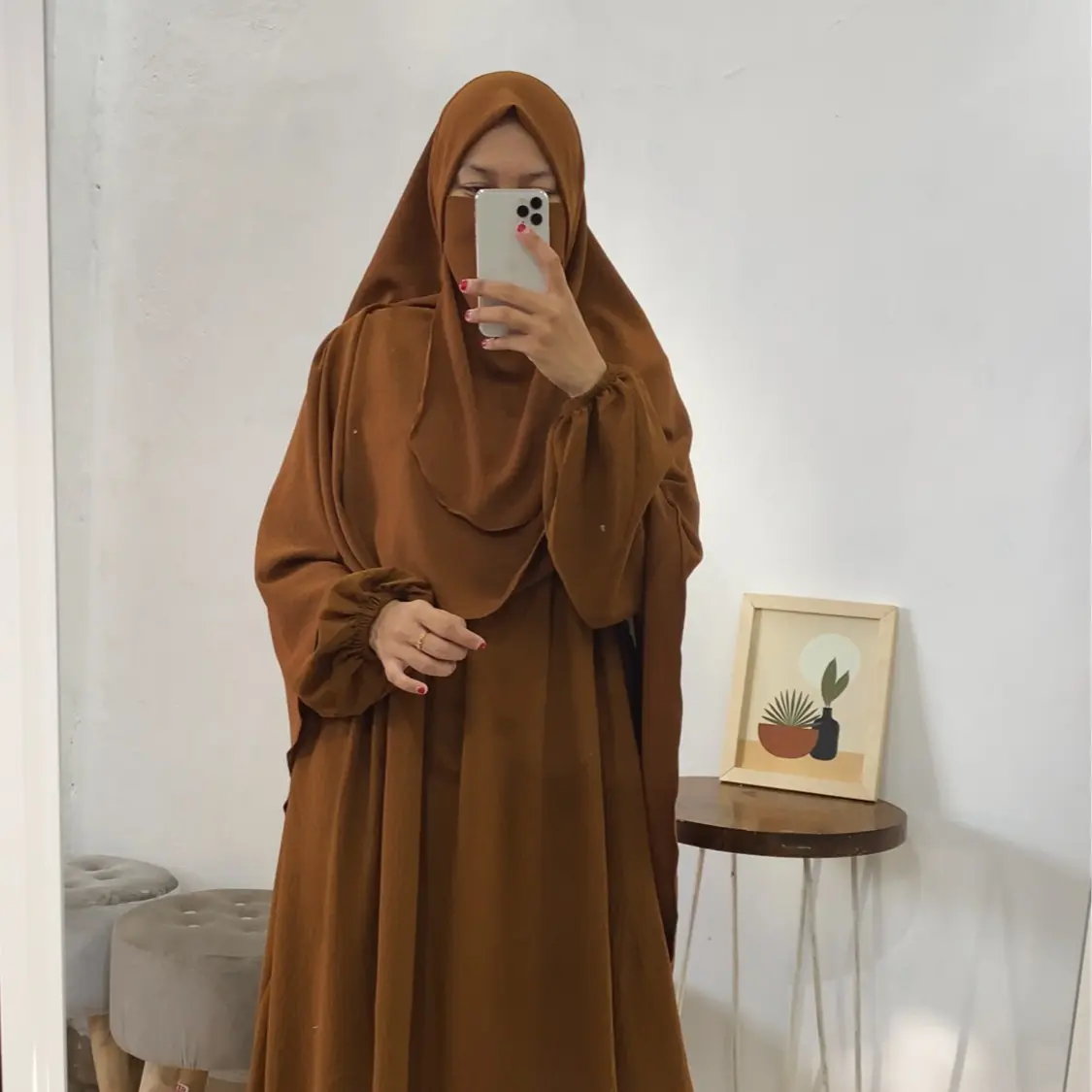 Gamis Inara Set Khimar Pet Antem crinkle airflow cantik balon nyaman dress muslim  syari