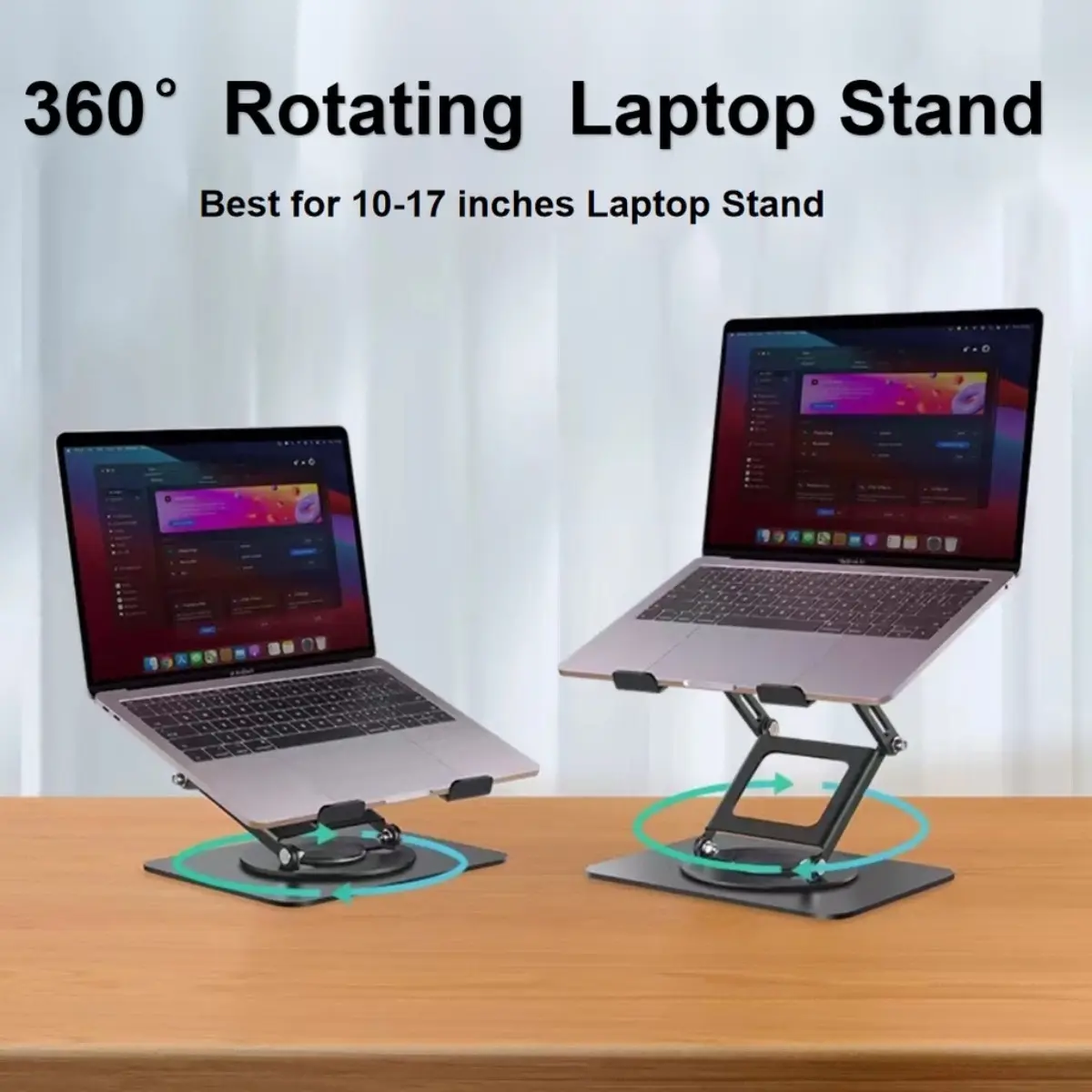 Laptop Stand 360° Rotating  Foldable Laptop Stand Height Adjustable Tablet Stand 10-17 inches Devices