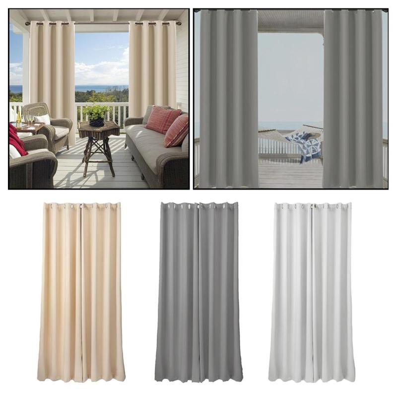 Waterproof Indoor/Outdoor Curtains for Patio - Thermal Insulated, Sun Blocking Blackout Curtains for Bedroom, Porch, Living Room, Pergola, Cabana 1
