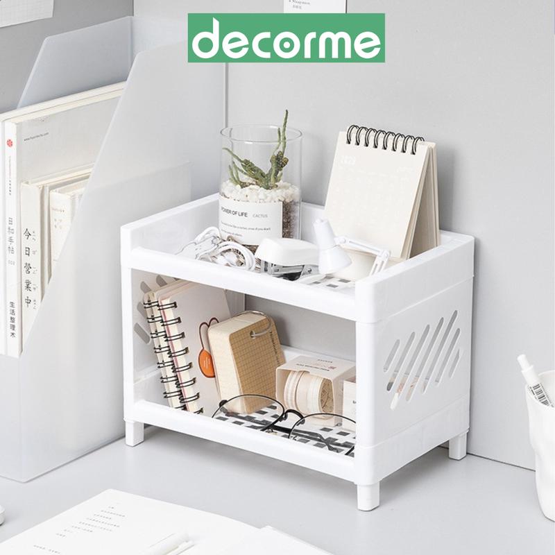 Kệ nhựa VUÔNG 2 tầng desk decor bàn học nhiều màu DecorMe Kitchen Nhà Bếp