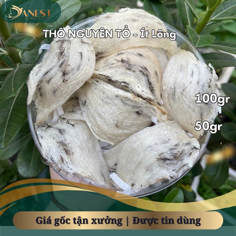 [Khánh Hoà] Thô Nguyên Tổ Ít Lông - 100gr Tặng 10 gram đông trùng hạ thảo, Nhíp, táo đỏ, đường phèn - Yến sào DANEST