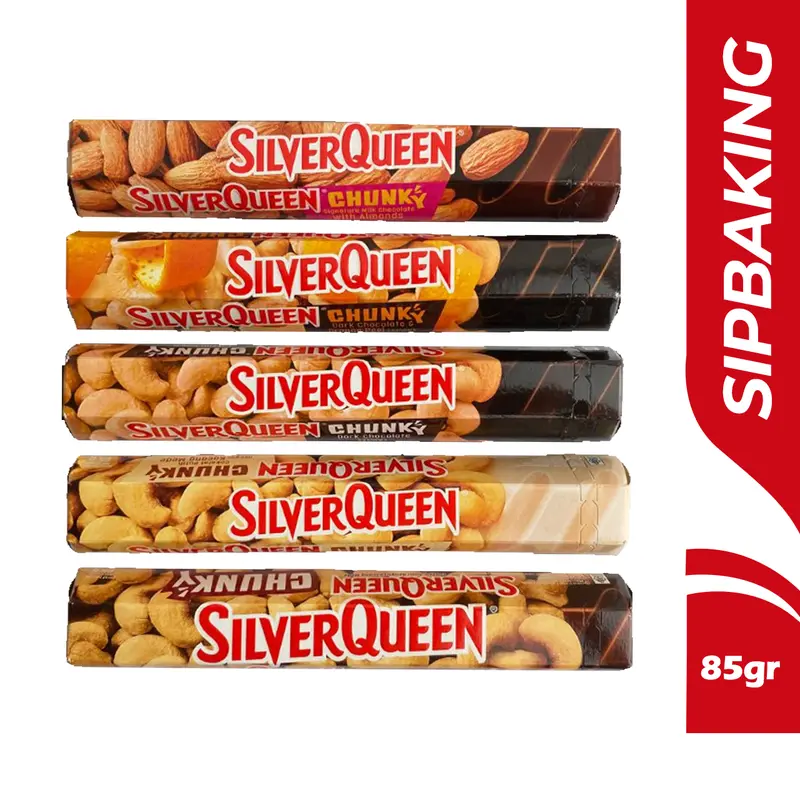 Silverqueen Chunky Bar 85 gr Silver Queen Dark White Cokelat Almond 0