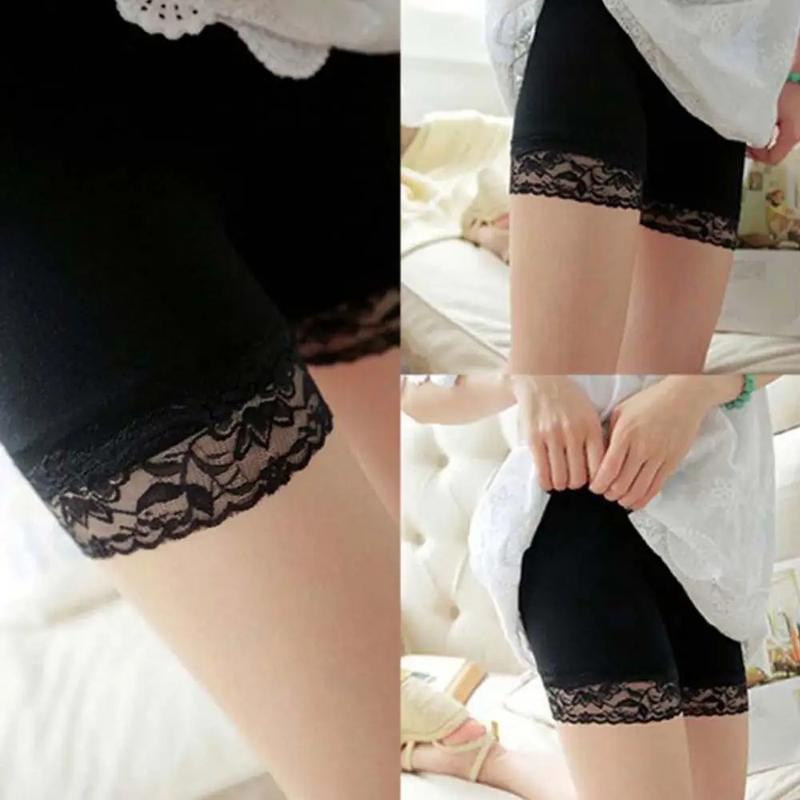 Product Introduction of Quần Đùi Lót An Toàn Cho Nữ, Co Giãn, Màu Trơn Thiết Kế Ren, Không Đường May, Thoáng Khí, Quần Legging, Thích Hợp Mặc Dưới Váy 4