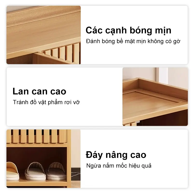 AI Tủ giày 6/7/8 tầng Kệ giày tre có cửa 7