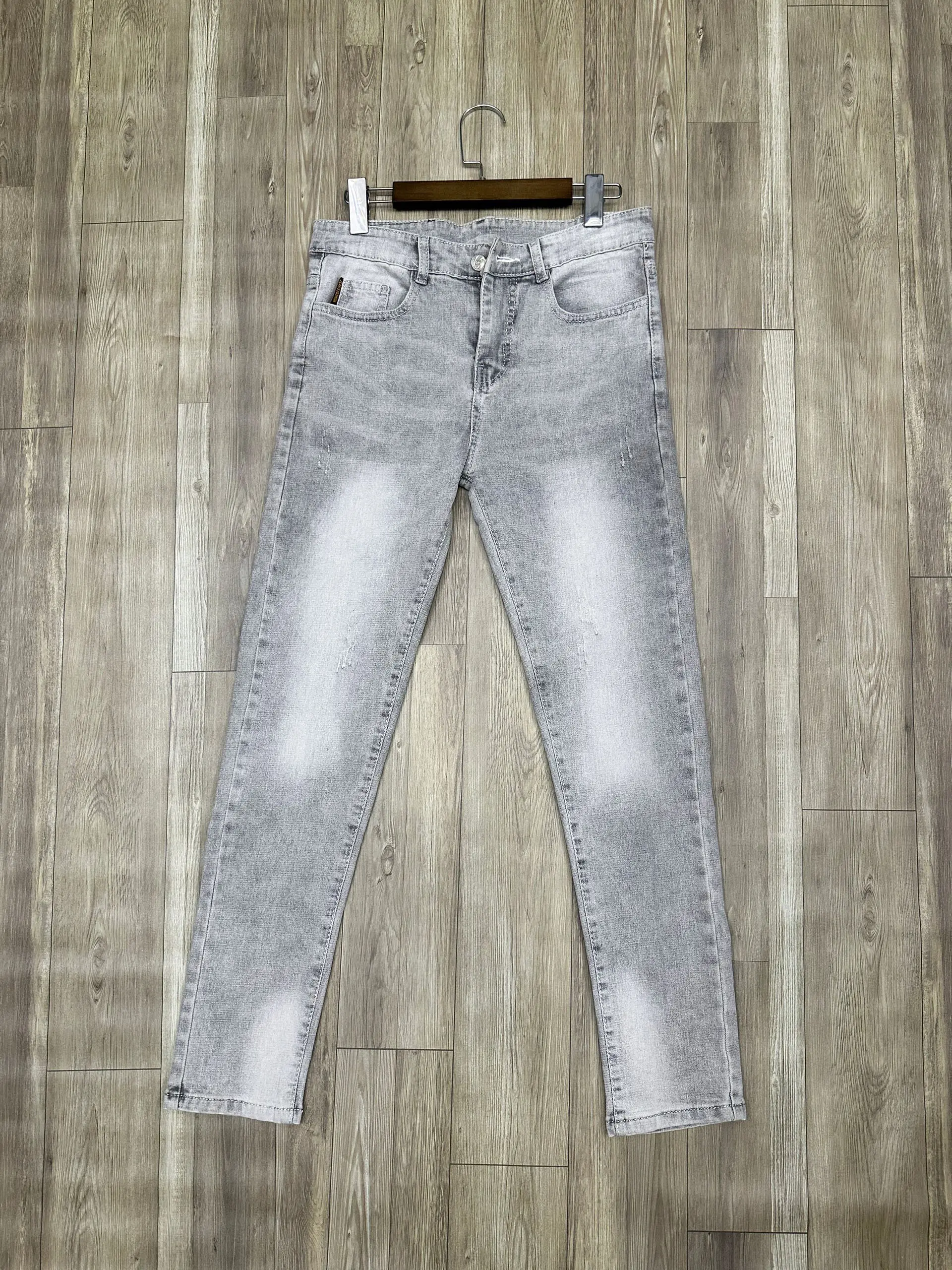 Quần jean nam màu xám khói trơn co dãn chất vải mềm Menswear Pants