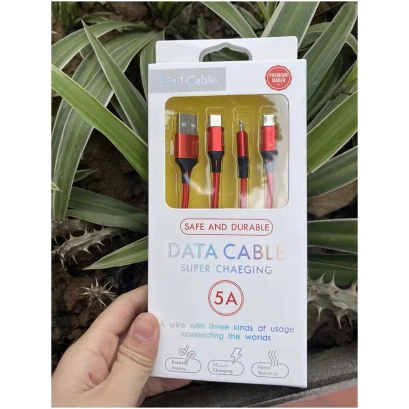 Cáp Sạc 3 Đầu Nhanh 5A - Đa Kết Nối Micro USB, Lightning, Type-C - Đảm Bảo Hiệu Suất Sạc Tối Ưu 4