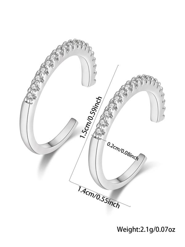 Fashion Rhinestone Decorated Ear Cuff (1 Pair), Casual Earrings for Women, Daily Clothing Decor, Trendy All-match & Exquisite Jewelry for Birthday Gift 1