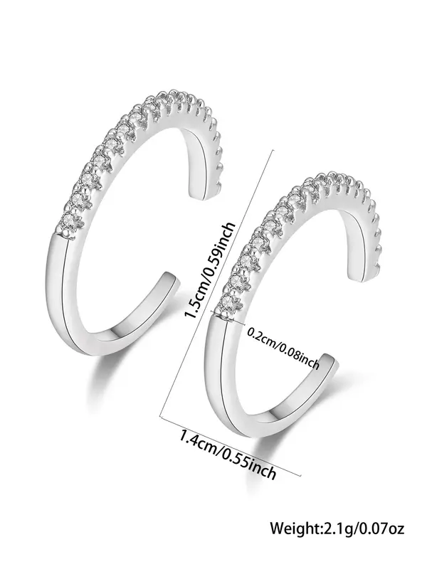 Fashion Rhinestone Decorated Ear Cuff (1 Pair), Casual Earrings for Women, Daily Clothing Decor, Trendy All-match & Exquisite Jewelry for Birthday Gift 1