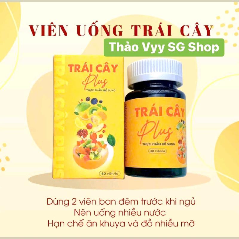 Viên Uống Trái Cây Bổ Sung Vitamin - Thực Phẩm Bổ Sung Hỗ Trợ Làm Đẹp Da - Hộp 60 viên- tặng hộp trà thảo mộc 14 viên 1