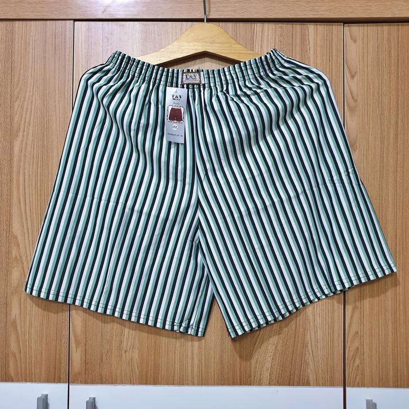 Quần Đùi Nam Kẻ Sọc Trắng Thun Co Giãn Có Túi Sau Mặc Ngủ,Mặc Nhà Thoáng Mát Size từ 45 - 90kg