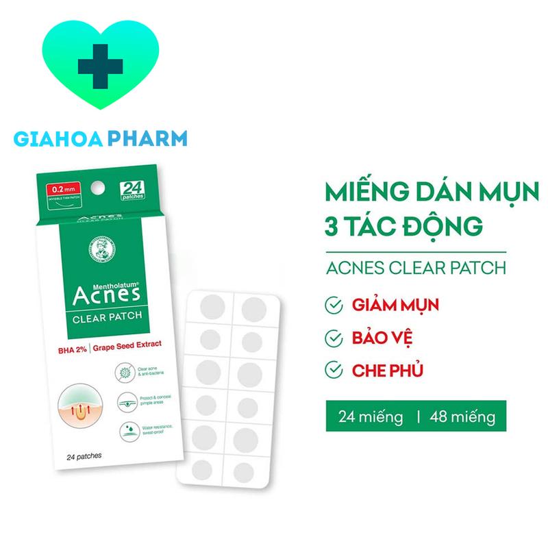 CHÍNH HÃNG Miếng dán mụn Acnes BHA 2% che giảm mụn thâm sẹo băng dính mỏng chắc trong suốt chống nước