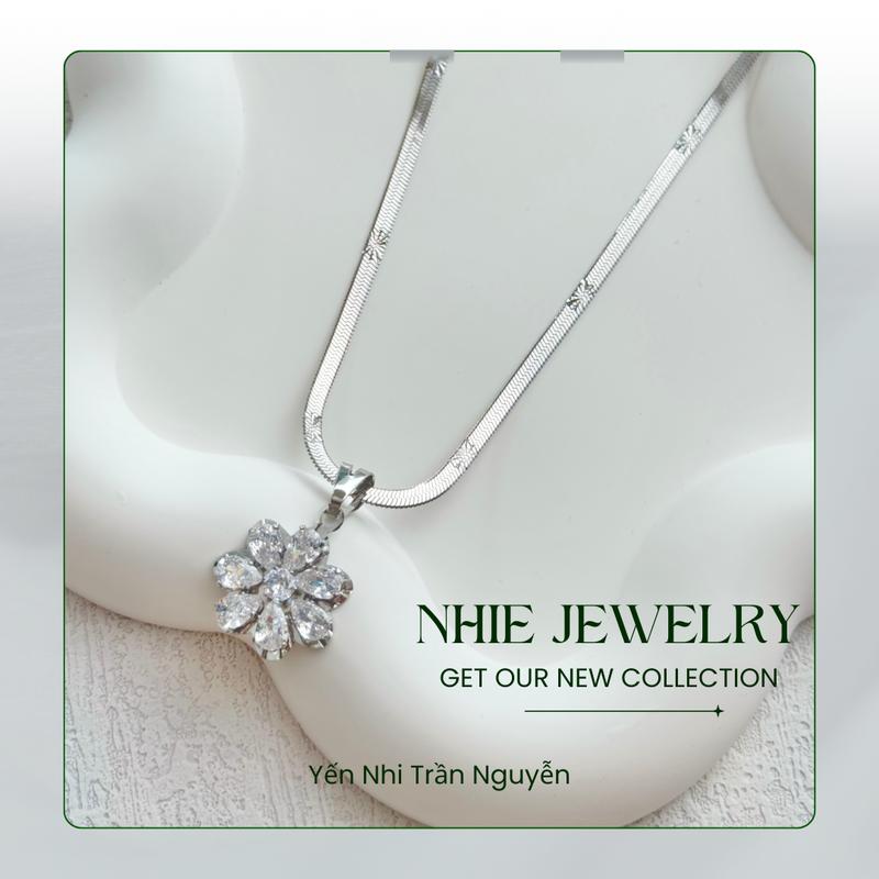 Dây chuyền mì chạm 0.4li- dài 4.5 và 5 tất tất phối mặt hoa mai inox cao cấp không đen, không gỉ sắt, không bay màu dành cho nữ Chain Trang Sức Jewelry