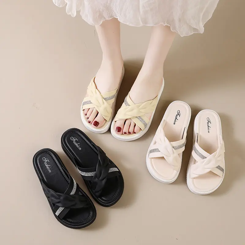 2025 New Cheap Beautiful Summer New Korean Style Daily Fairy Style Slippers Good-looking Breathable Casual Simple Slippers for Women