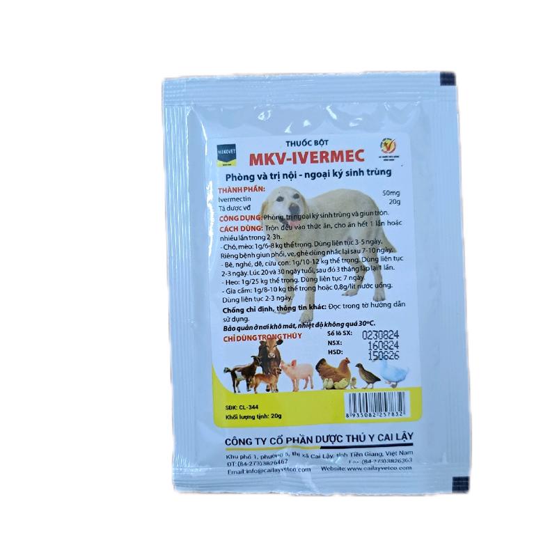 Ivermec - bột trộn cho chó - ve, rận, bọ chét trên chó 10gr 0
