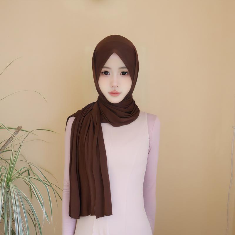 Product Introduction of Solid Color Milk Silk with Wooden Ear Scarf Monochrome Cotton Scarf Headcloth Shawl Scarf Elastic Knitted Scarf for Women selendang  bahu sulam  shawl sahara  shawl selendang 7
