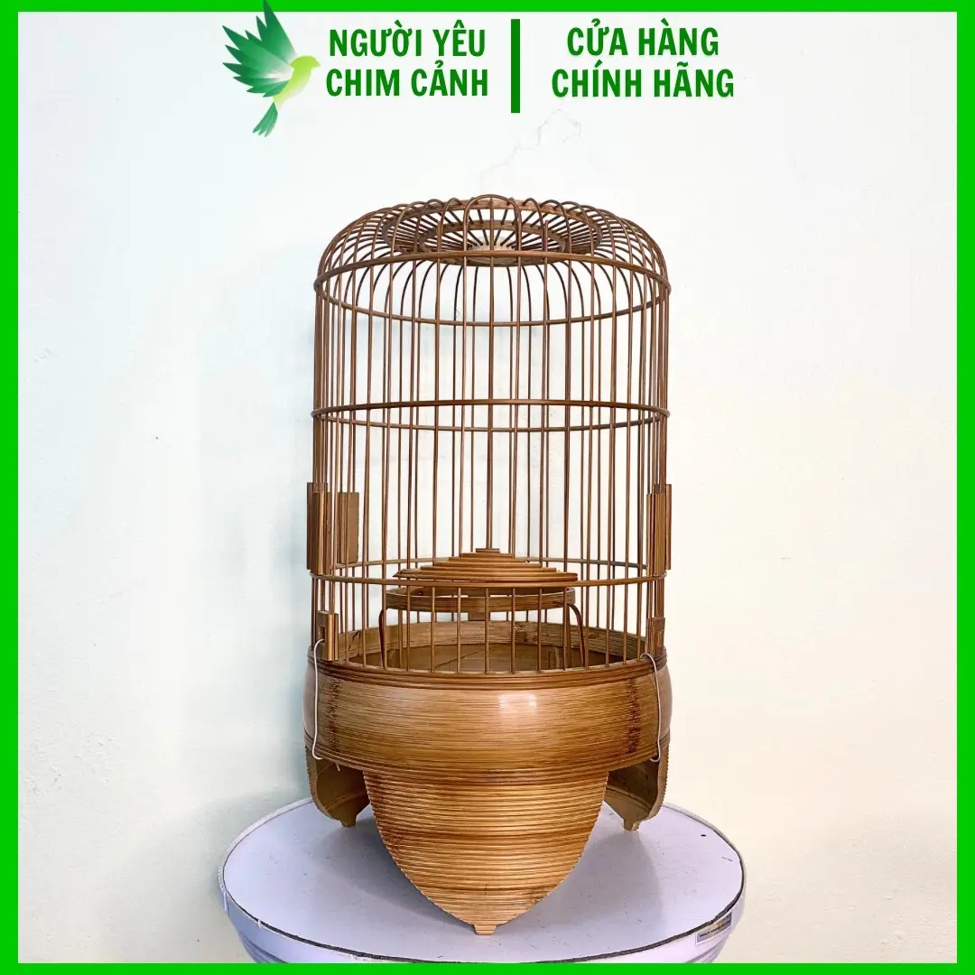 LỒNG CHIM KHUYÊN DŨI DỪA CẠP LIỀN CHÂN CAO TRÚC GIÀ NÂU XỬ LÍ