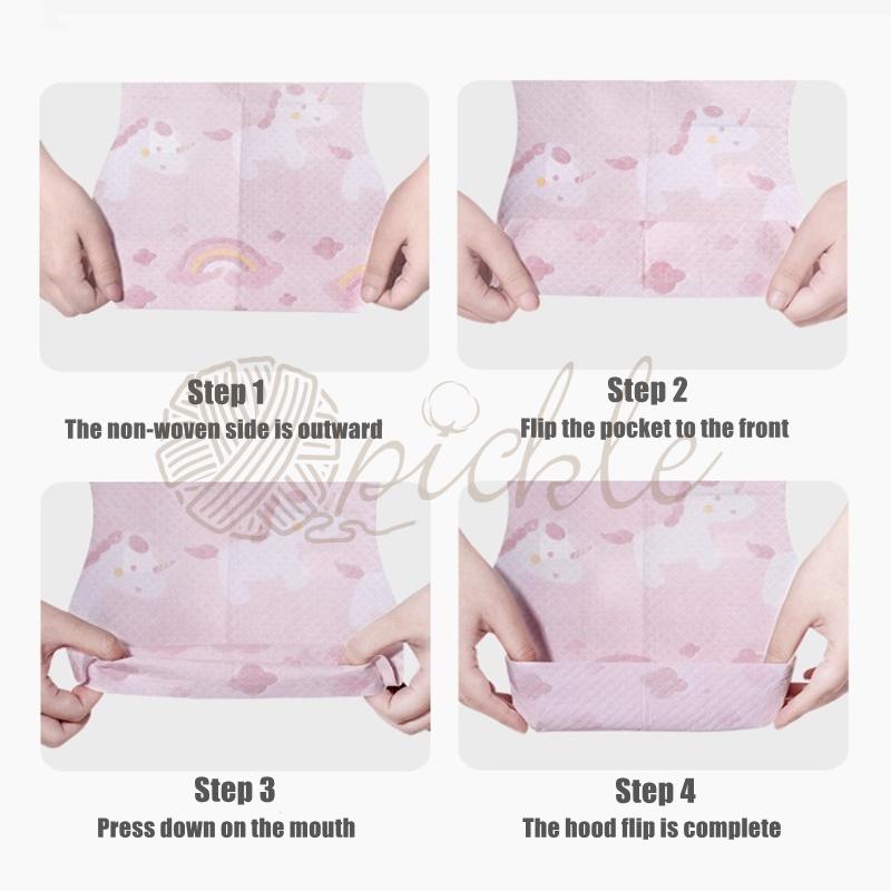 Product Introduction of Disposable Bib 10pcs/20 pcs pack Baby Toddler Waterproof baby saliva bib Infant bib with Food Catcher Pocket 8
