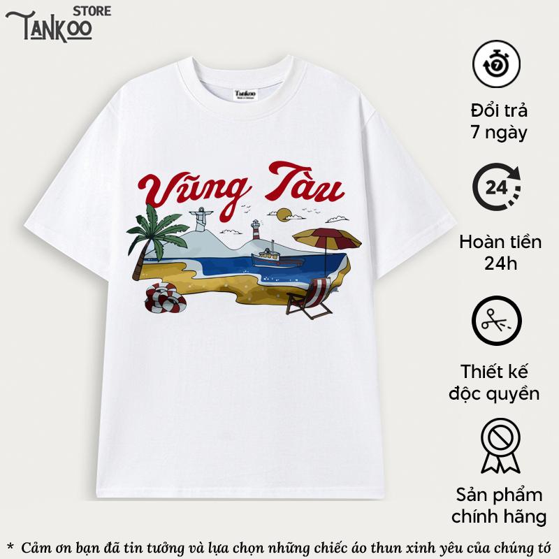 Áo thun hottrend lễ tết HOLIDAY DU LỊCH VŨNG TÀU nam nữ mặc cùng người bạn quà tặng gái Top Cotton cổ tròn Women Voi Áo hội nhóm bạn
