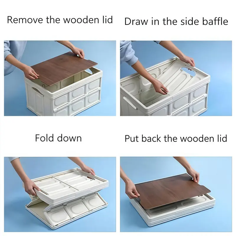 Foldable Storage Box with Lid, 1 Count/2 Counts Stackable Multipurpose Camping Storage Box, Outdoor Home Storage Organization 8