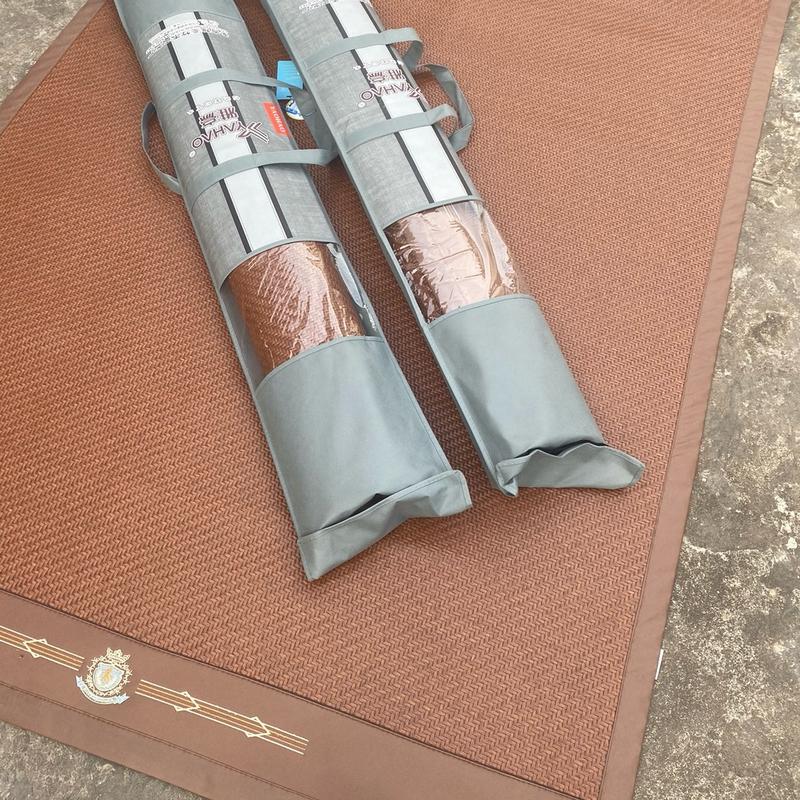Chiếu mây lạnh cao cấp. Chiếu viền da màu Nâu hãng Cool. Chất chiếu êm mềm mát cao cấp 1